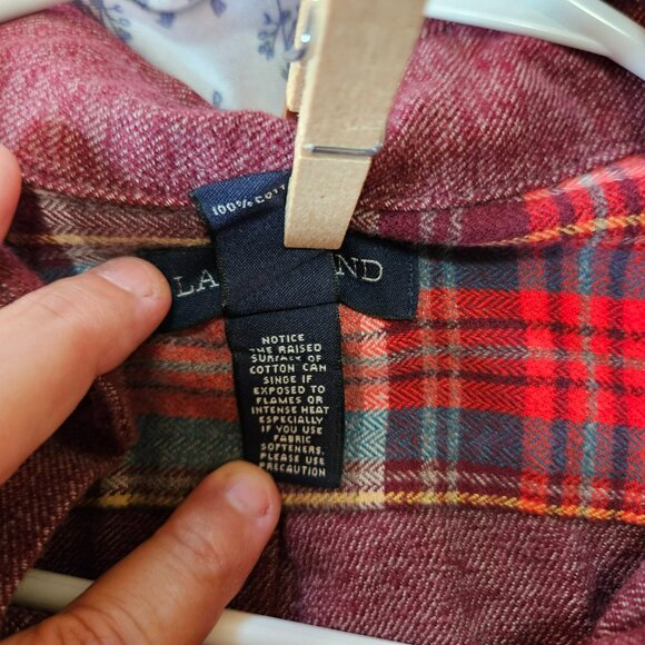 Lands’ End Shirt Men’s L 16 - 16 ½ Button Down Tailored Fit Solid Comfy Outdoor - Picture 5 of 8